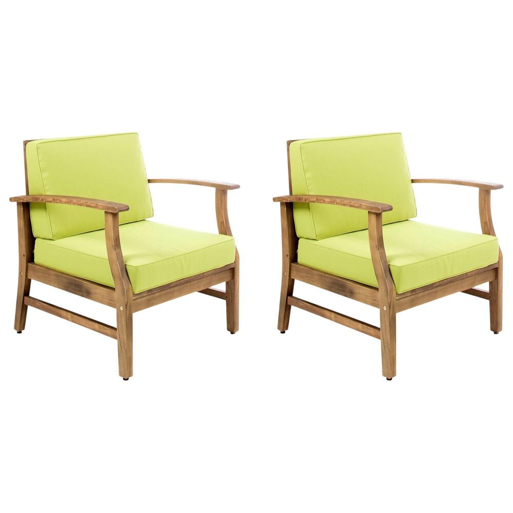Hearth and Haven Perla Outdoor Club Chair with Cushions in Green (Set of 2), , large