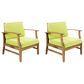 Hearth and Haven Perla Outdoor Club Chair with Cushions in Green (Set of 2), , large