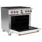 Cafe 5.75 Cu. Ft. Freestanding Dual Fuel Range in Matte White and Brushed Bronze, , large