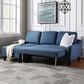 OSP Home Lester 1-Piece Stationary Sleeper Sofa Chaise in Blue, , large