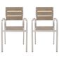 Hearth and Haven Outdoor Dining Chair with Faux Wood Seat in Natural and Silver (Set of 2), , large
