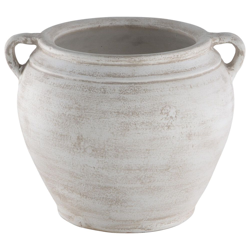 Ashley Meadie 9.25" Vase in Distressed White, , large