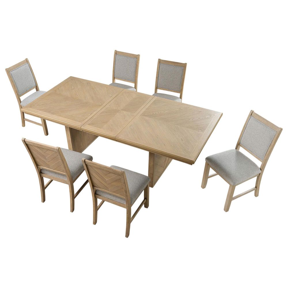 Furniture of America Virex Extendable 7-Piece Dining Table Set in Natural, , large