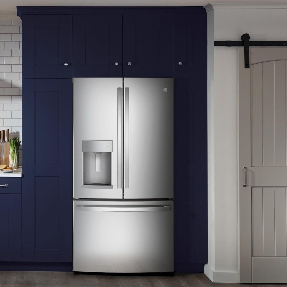 GE Appliances 22.1 Cu. Ft. Counter-Depth French-Door Refrigerator in Fingerprint Resistant Stainless Steel, , large