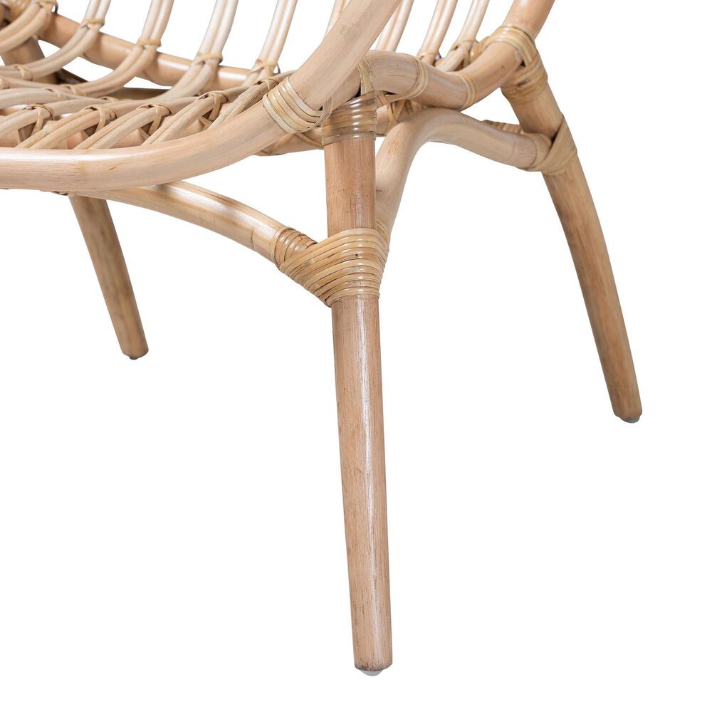 Baxton Studio Bajo Arm Chair in Natural Brown, , large
