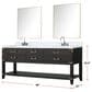 Lexora Home Norwalk 80" Double Bathroom Vanity in Grey Oak with White Quartz Top and Rectangular Sinks, , large