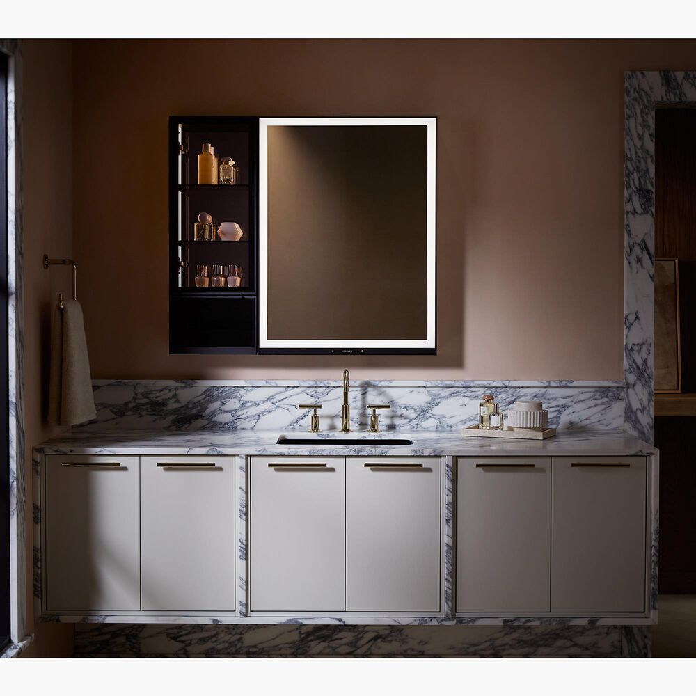 Kohler Collage 24" x 32" Right-hinged Lighted Medicine Cabinet in Aluminum, , large