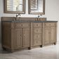 James Martin Vanities Bristol 72" Double Bathroom Vanity in Whitewashed Walnut with 3 cm Parisien Bleu Quartz Top and Rectangular Sinks, , large