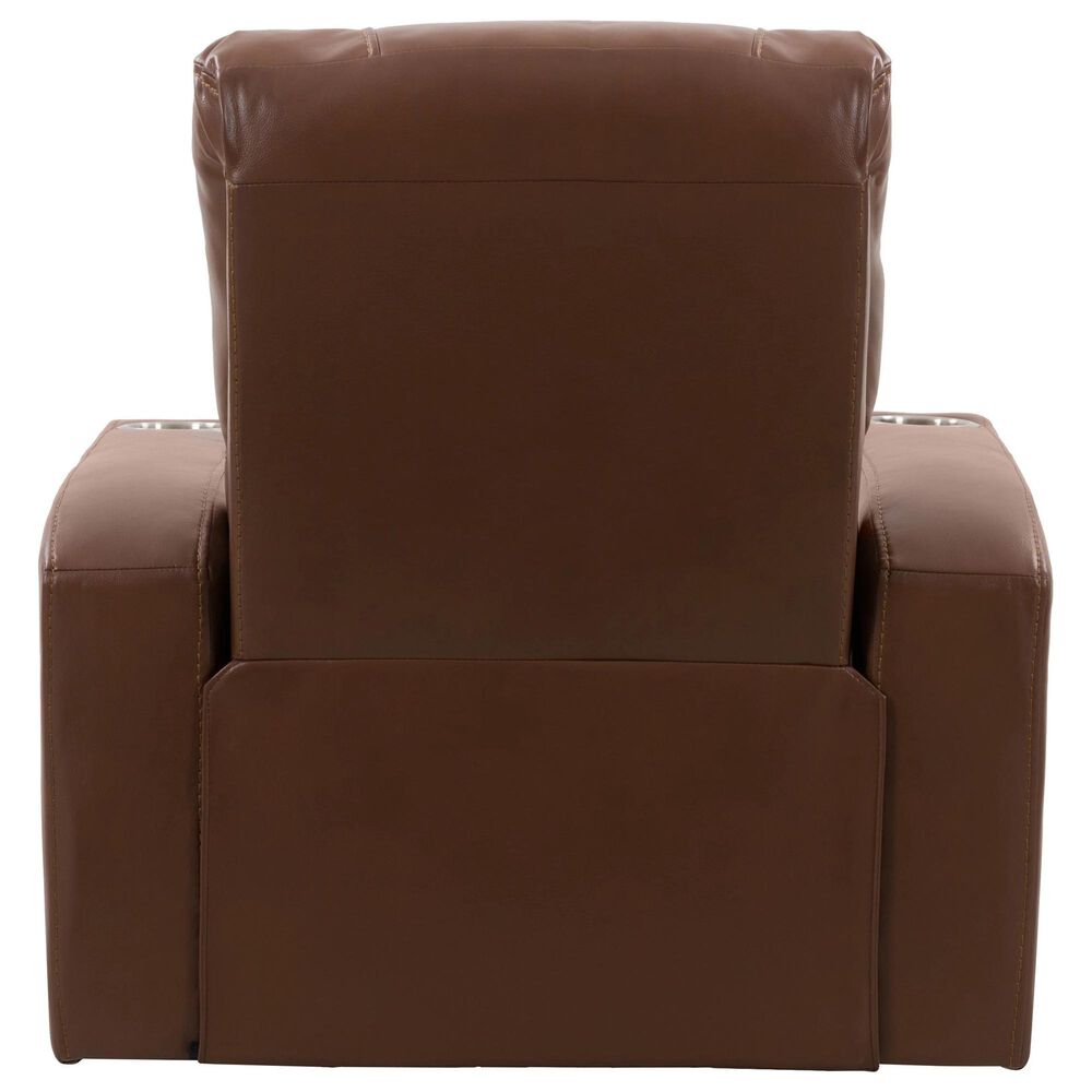CorLiving Tucson Home Theater Power Recliner with Cup Holders in Brown, , large