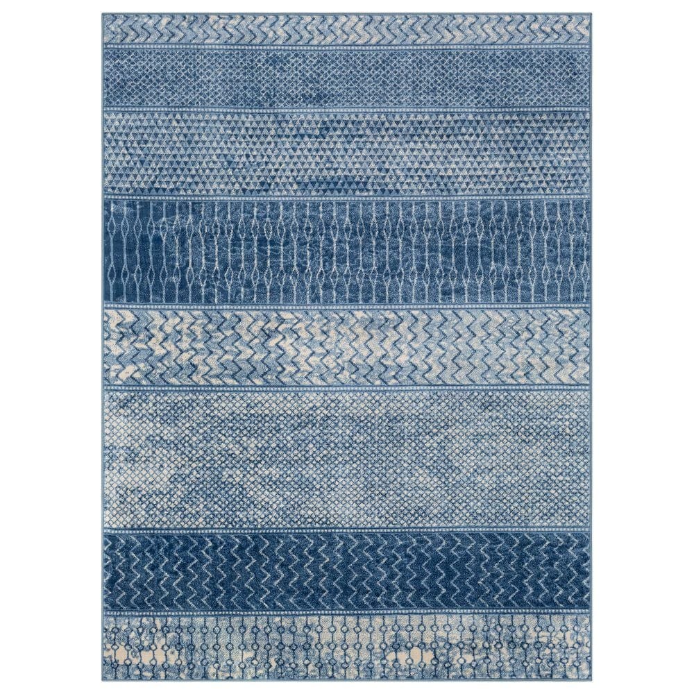 Surya Monaco MOC-2305 2" x 3" Bright Blue, Navy and Cream Scatter Rug, , large