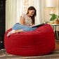 Jaxx Saxx 4" Large Round Bean Bag Chair in Merlot, , large