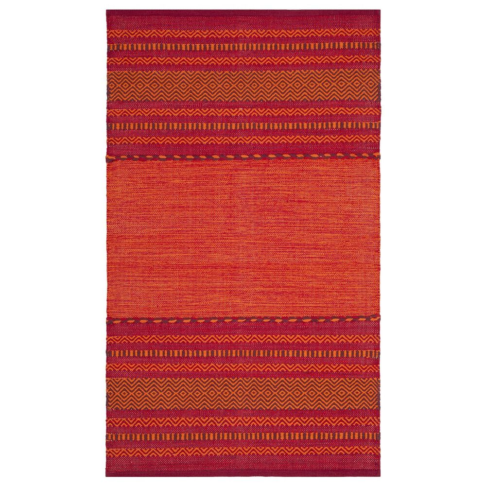 Safavieh Montauk MTK215A 3" x 5" Orange and Red Area Rug, , large
