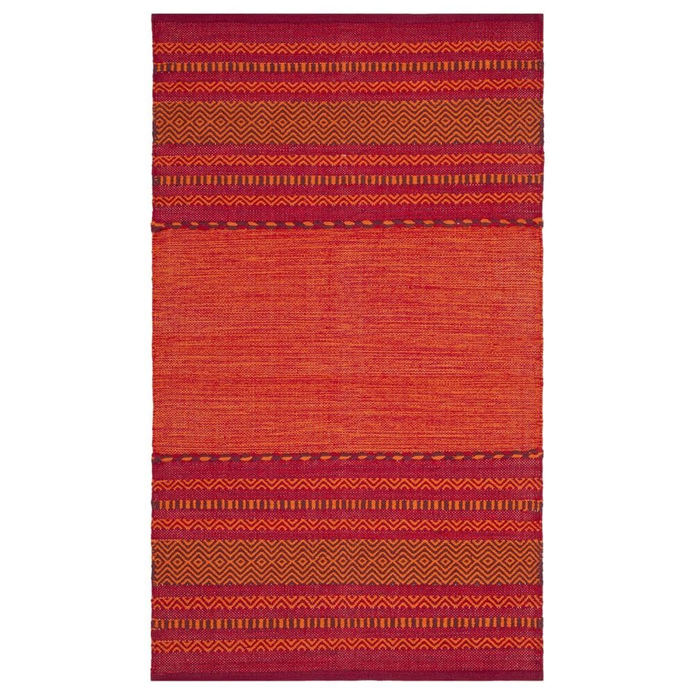 Safavieh Montauk MTK215A 3" x 5" Orange and Red Area Rug, , large