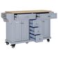 HOMLUX Kitchen Island Cart with Storage Cabinet in Grey, , large
