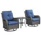 Sunwell Garden 5-Piece  Patio Chat Set with Gray Rattan in Blue, , large