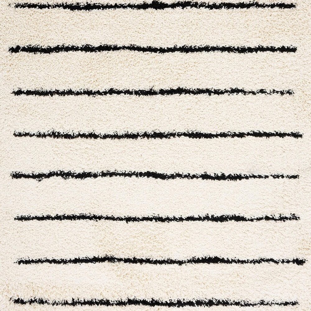 Safavieh Venus Shag VNS604A 6&#39;7&quot; Square Ivory and Black Area Rug, , large