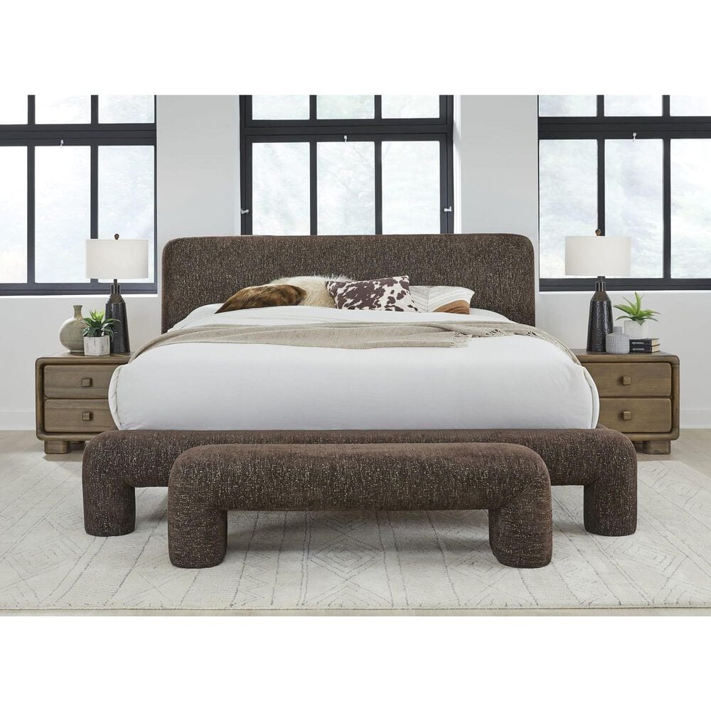 37B Anansi Mocoa Eastern King Upholstered Platform Bedframe in Mongoose, , large
