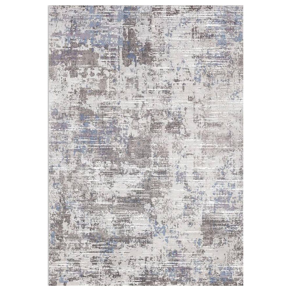 Central Oriental Trisha Yearwood Belmont Damarion 5" x 7" Grey and Blue Area Rug, , large