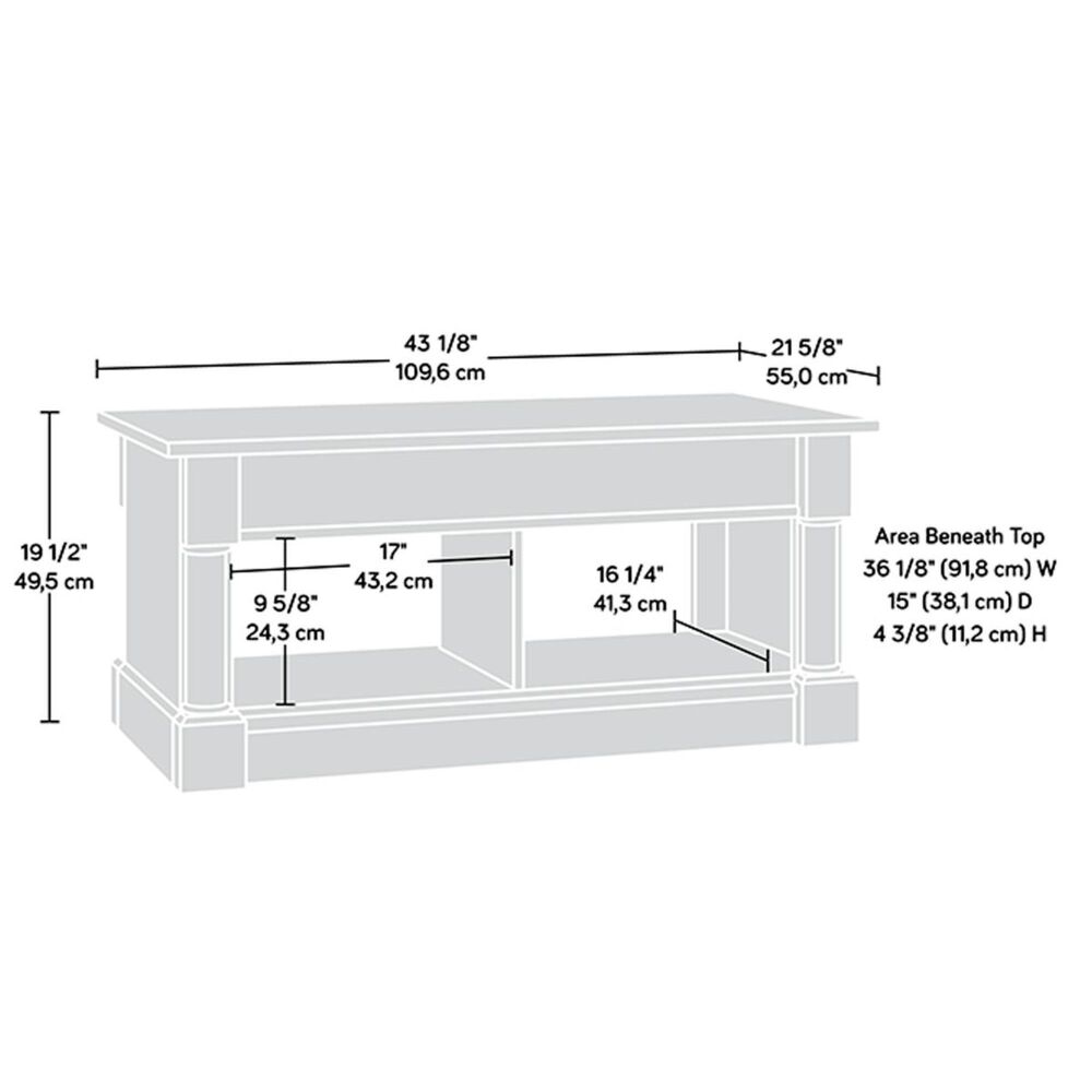 Sauder Palladia Lifttop Coffee Table in Vintage Oak Nebraska