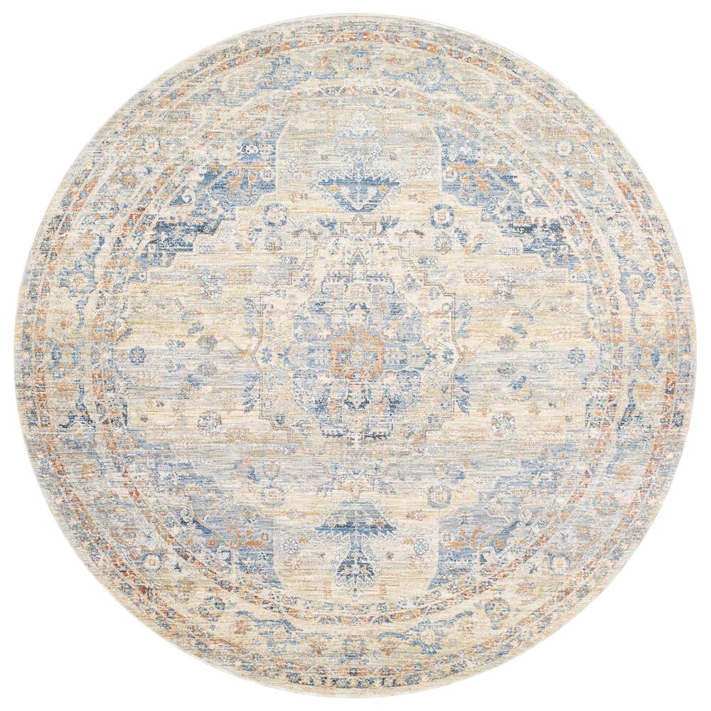Surya Chicago CHG2308 6&#39;7&quot; Round Light Beige, Slate, Mustard, Blue, Brick Red,Taupe Area Rug, , large