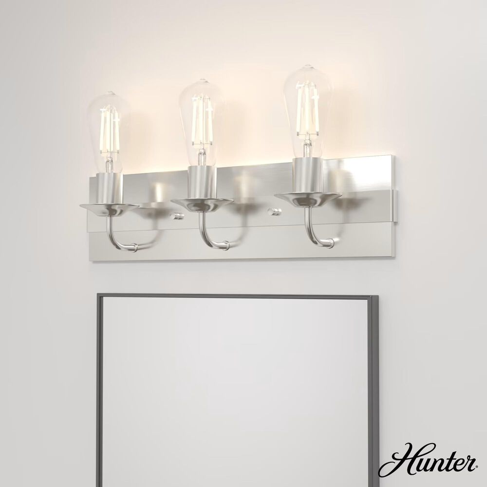 Hunter Perch Point 3-Light Vanity in Brushed Nickel, , large