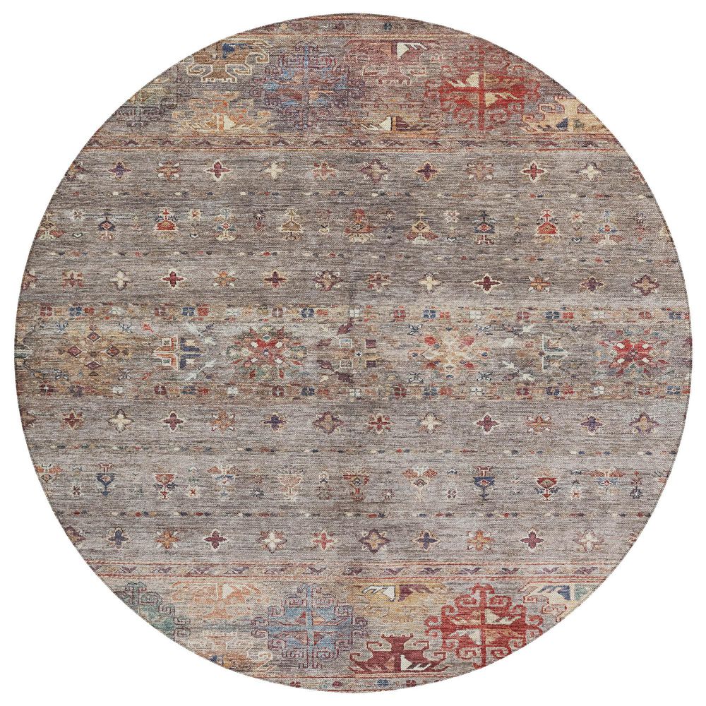 Dalyn Rug Company Karaj KJ5 8" Round Gray Indoor/Outdoor Area Rug, , large