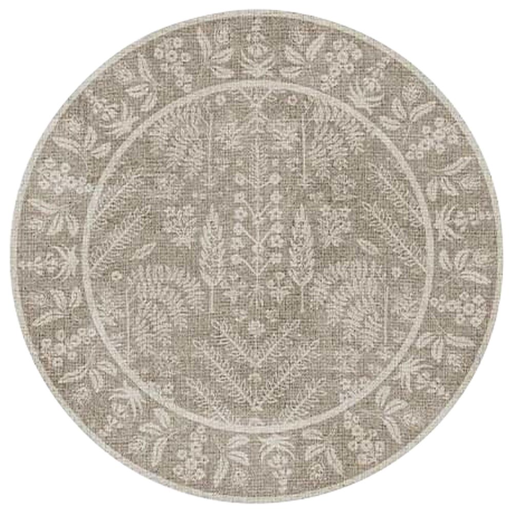 Rifle Paper Co. x Loloi Maison 3" Round Bough Natural Area Rug, , large
