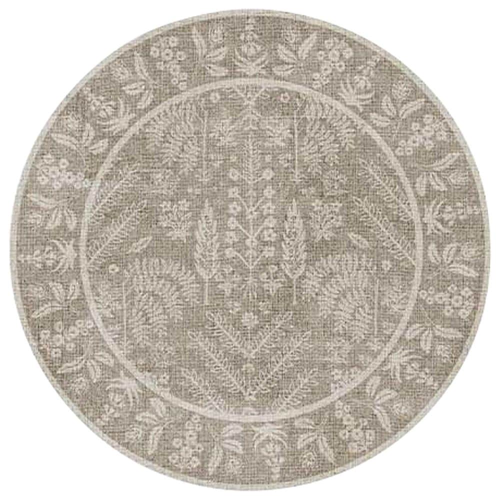 Rifle Paper Co. x Loloi Maison 3" Round Bough Natural Area Rug, , large