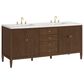 James Martin Vanities Mirin 72" Double Vanity in Mid-Century Walnut with 3 cm Arctic Fall Solid Surface Top, , large