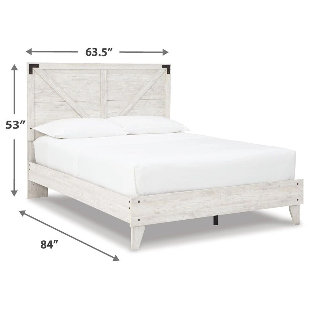 Ashley Shawburn Queen Platform Bed in White and Dark Charcoal Gray, , large