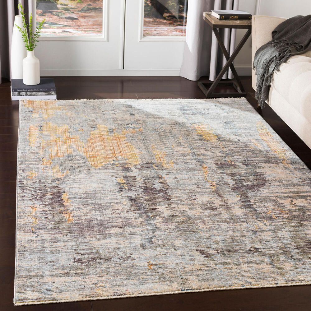 Surya Presidential Light Olive, Saffron, Orange, Ice Blue, Blue, Ivory, Wheat, Dusty Sage, Gray and Charcoal 11&#39;6&quot; x 15&#39;6&quot; Area Rug, , large