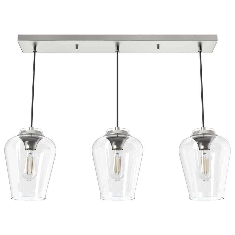 Hunter Vidria 3-Light Linear Pendant Cluster in Brushed Nickel, , large
