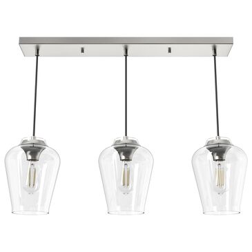 Hunter Vidria 3-Light Linear Pendant Cluster in Brushed Nickel, , large