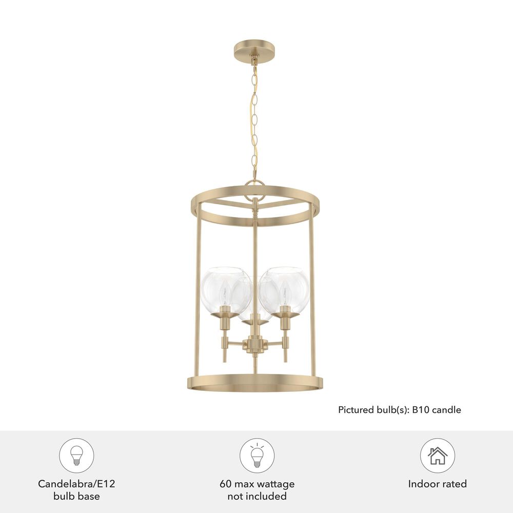 Hunter Xidane 3-Light Foyer Lantern in Alturas Gold, , large