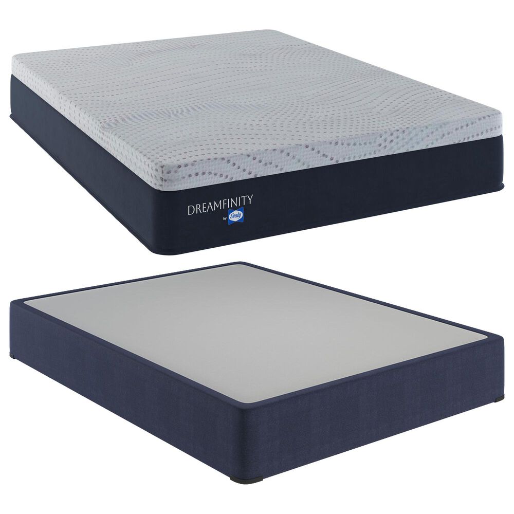 Dreamfinity by Sealy Hybrid 1 Firm Queen Mattress with High Profile Box Spring, , large
