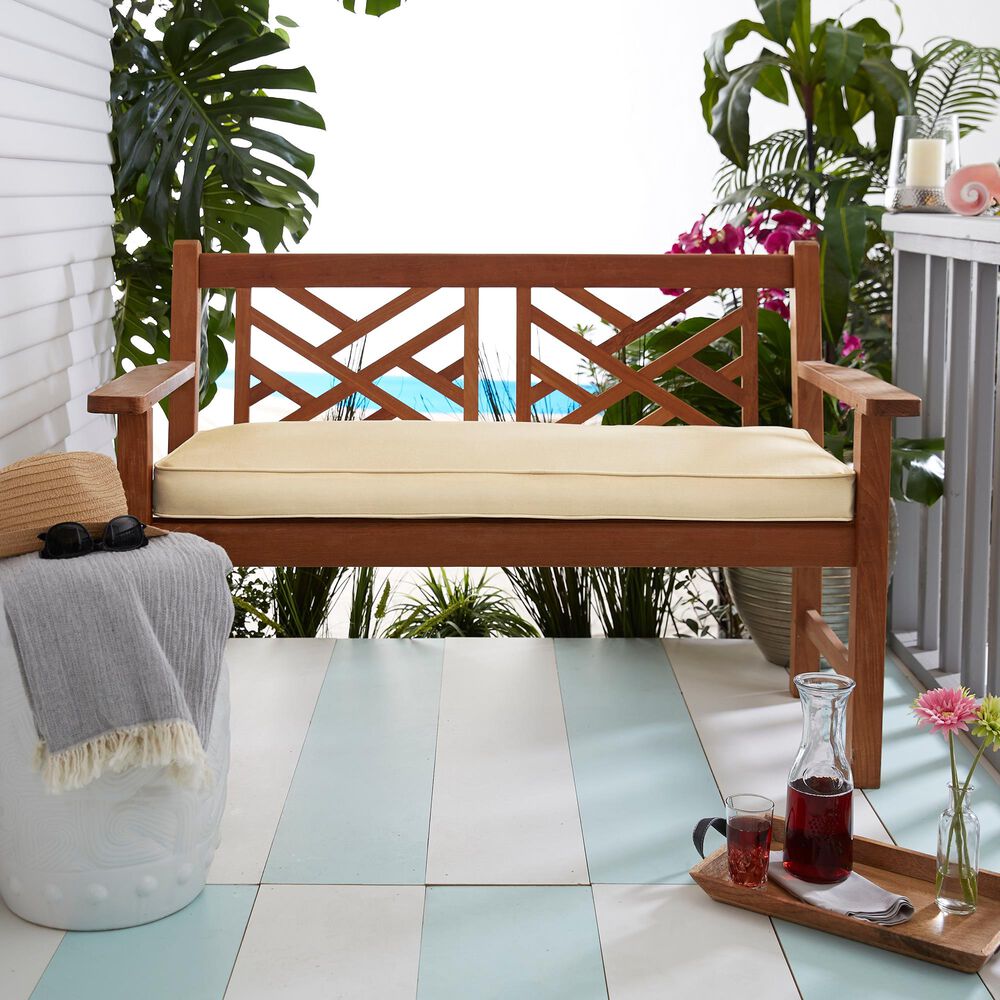 Sorra Home Sunbrella 48" x 19" Bench Cushion in Canvas Antique Beige, , large