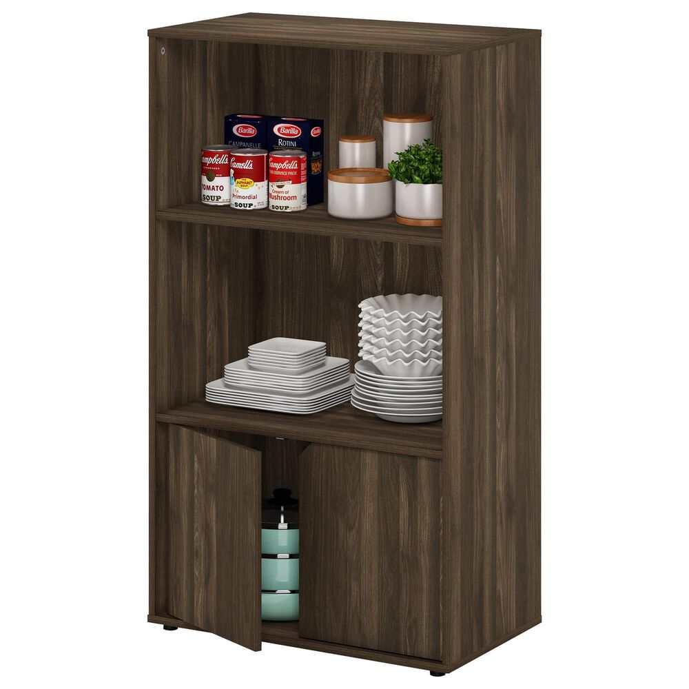 HOMLUX Kitchen Storage Shelf with Cabinet in Columbia Walnut, , large