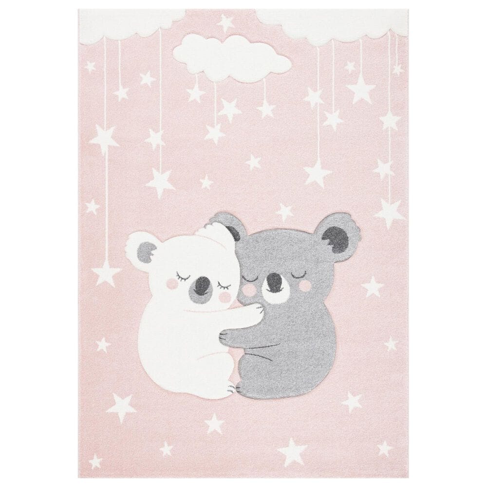 Safavieh Carousel 5"3" x 7"6" Pink and White Kids Area Rug, , large