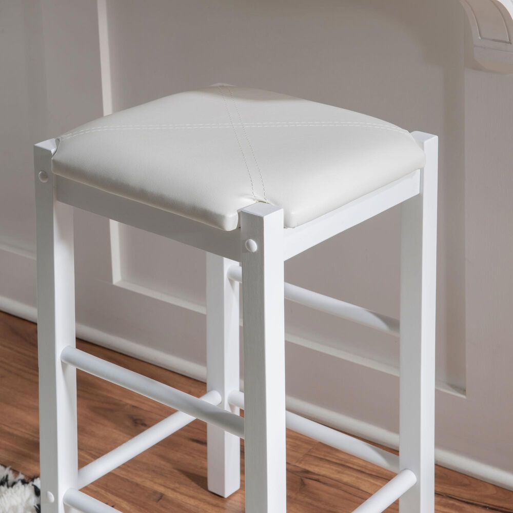 Linon Home Decor Lancer Counter Stool in White (Set of 2), , large