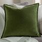 Surya Cotton Velvet 22" Square Throw Pillow in Medium Green, , large