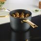 Faber Forged Induction 3-Quart Ceramic Nonstick Sauce Pan with Lid in Black and Gold, , large