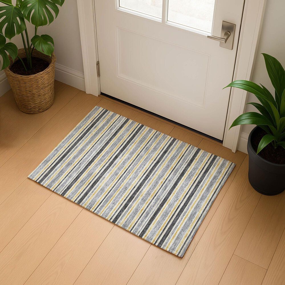 Dalyn Rug Company Soft Essentials Striped Granite 2'6" x 3'10" Indoor/Outdoor Area Rug, , large