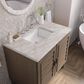 James Martin Vanities Portland 36" Single Bathroom Vanity in Whitewashed Walnut with 3 cm Victorian Silver Quartz Top and Rectangular Sink, , large
