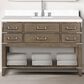 Lexora Home Norwalk 48" Single Bathroom Vanity in Grey Oak with White Cultured Marble Top and Rectangular Sink, , large
