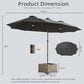 HOMLUX 2-Piece 14.5 ft Patio Umbrella and All-weather Square Rattan Coffee Table Outdoor Set in Dark Gray, , large