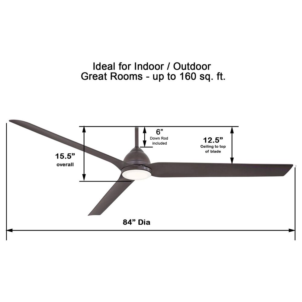 Minka-Aire Java Xtreme 84" Indoor/Outdoor LED Smart Ceiling Fan in Kocoa, , large