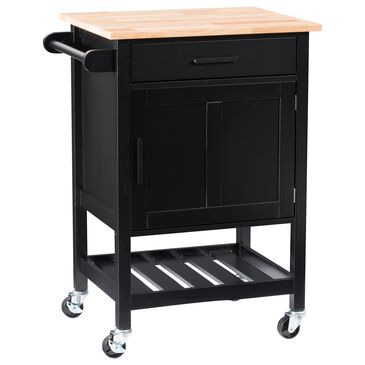 CorLiving Sage 2-Door Kitchen Cart in Black, , large