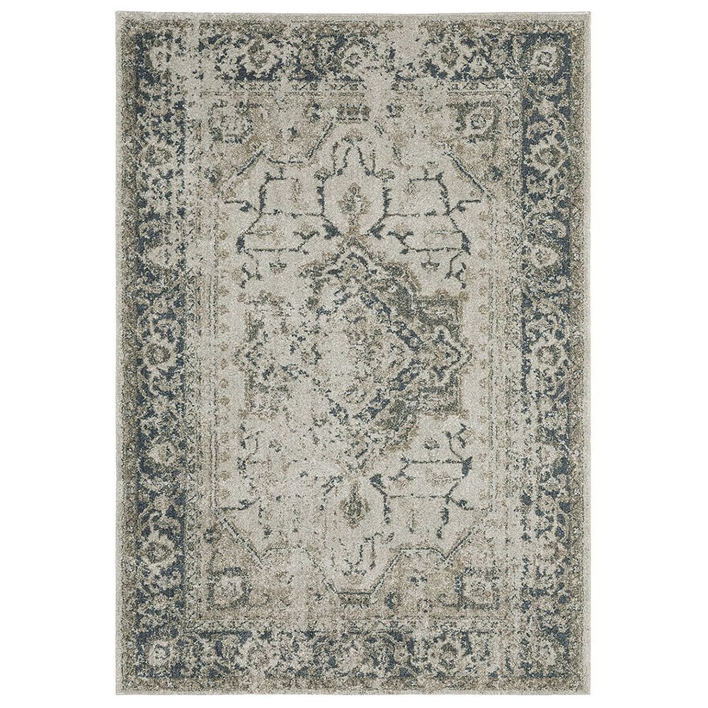 Oriental Weavers Alton Medallion 2"3" x 7"6" Beige and Blue Runner, , large