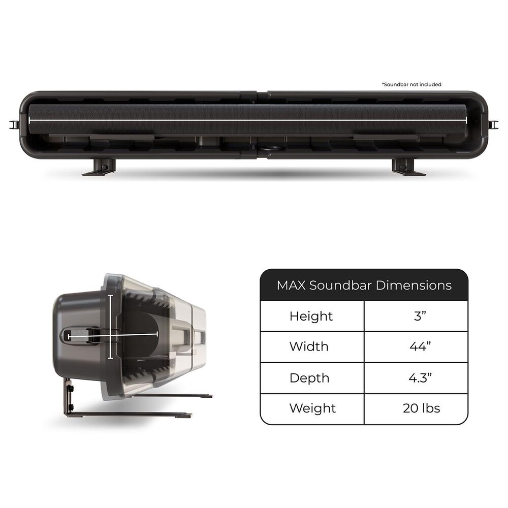 Storm Shell Outdoor Sound Bar Enclosure in Black, , large