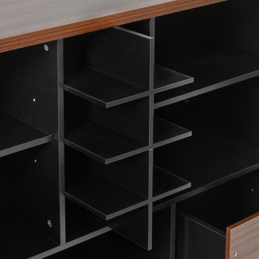 HOMLUX 54" Kitchen Island with Drop Leaf in Black, , large